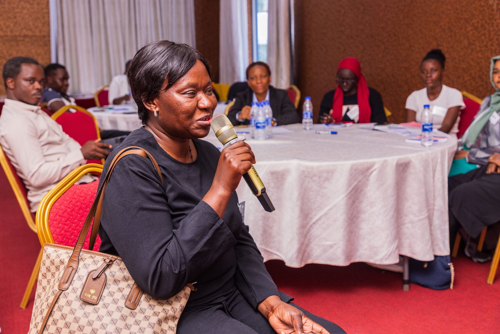 A participant speaking during an EDEP Advisory stakeholder workshop