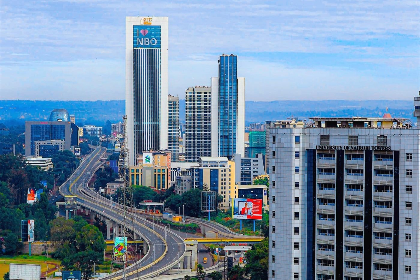 Urban skyline showing a growing African city